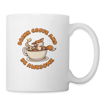 Drink Coffee and be Awesome Latte Art Barista - Coffee/Tea Mug - white - Right