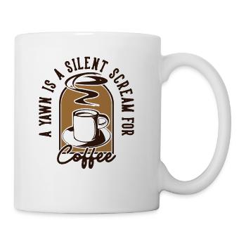 Yawn Silent Scream For Coffee Barista Queen Latte - Coffee/Tea Mug - white - Right