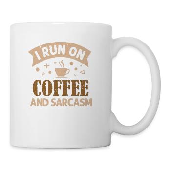 I run on Coffee and Sarcasm Queen Latte Art - Coffee/Tea Mug - white - Right