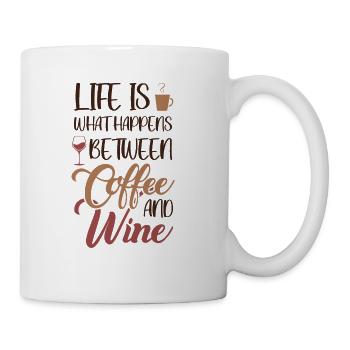 Life is between Coffee and Wine Latte Art Barista - Coffee/Tea Mug - white - Right