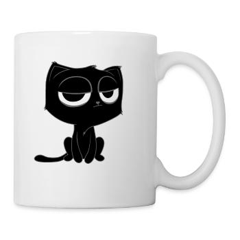 Funny Meh Cat Cute Kitty Cat Hooded - Coffee/Tea Mug - white - Right
