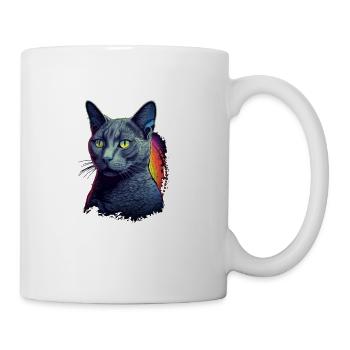 Russian Blue Cat Lover Kitten Russian Blue Cats - Coffee/Tea Mug - white - Right