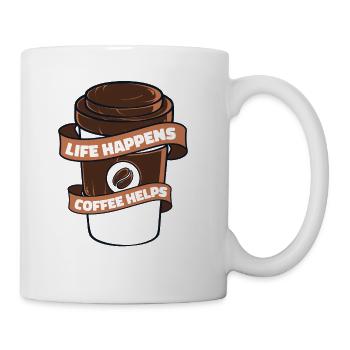 Life Happens Coffee Helps Queen Latte Art Barista - Coffee/Tea Mug - white - Right