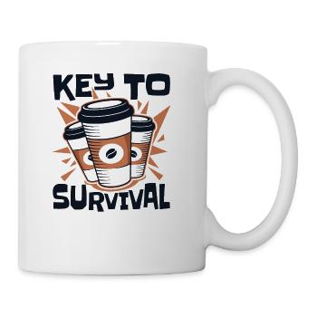 Key To Survival Latte Art Barista Queen Coffee - Coffee/Tea Mug - white - Right