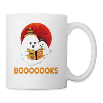 Booooooks Boo Read Books Halloween - Coffee/Tea Mug - white - Right