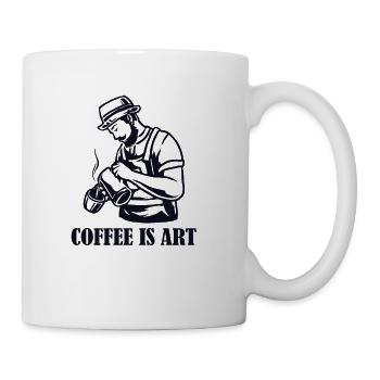 Coffee is Art Queen Latte Art Barista Coffee - Coffee/Tea Mug - white - Right
