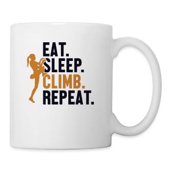 Eat Sleep Climb Repeat Bouldering Sport Free - Coffee/Tea Mug - white - Right
