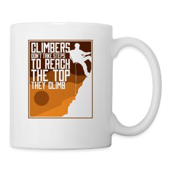 Climbers Don't Take Steps Sport Free Alpine - Coffee/Tea Mug - white - Right