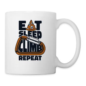 Eat Sleep Climb Repeat Sport Free Alpine Climber - Coffee/Tea Mug - white - Right