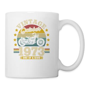 Vintage October 1973 50th Birthday Gift - Coffee/Tea Mug - white - Right