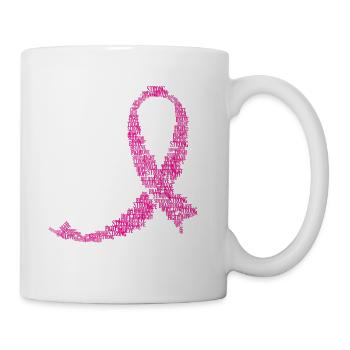 Breast Cancer Awareness Motivation Quotes Fighter - Coffee/Tea Mug - white - Right