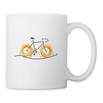 Foody Bicycle onion rings Lover MTB Biker - Coffee/Tea Mug - white - Right