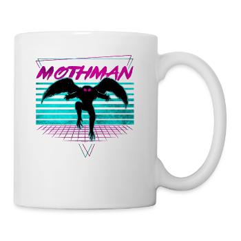 Mothman Cryptid Cryptozoology Retro - Coffee/Tea Mug - white - Right