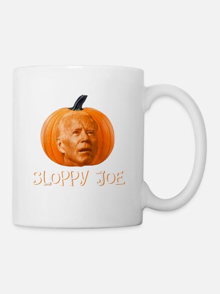 Sloppy Joe Biden funny Biden Pumpkin Halloween - Coffee/Tea Mug - white
