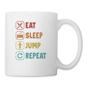 Eat Sleep Jump Repeat Jumping Speed Skipping Jump - Coffee/Tea Mug - white - Right