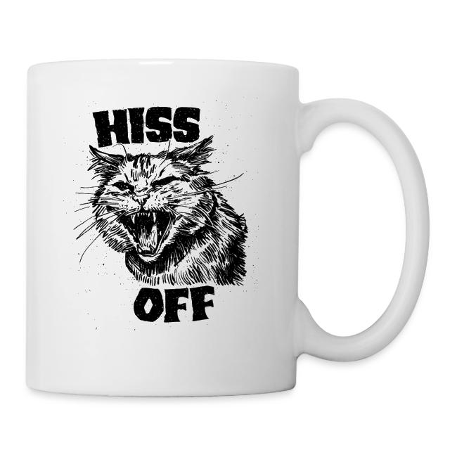 Hiss Off - Angry Cat Shirt - Black Ink
