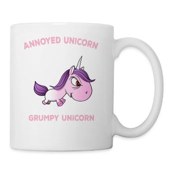 Annoyed Unicorn Touchy Unicorn Grouchy Ball Of Fur - Coffee/Tea Mug - white - Right