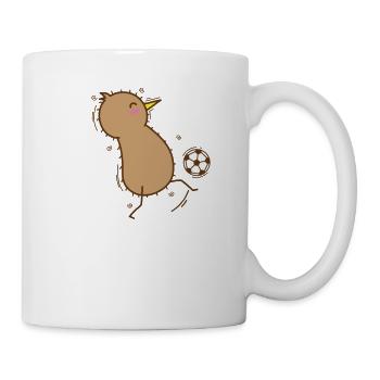 Kiwi Bird plays Soccer Sport - Coffee/Tea Mug - white - Right