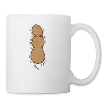 Kiwi Bird plays Basketball with Kiwi Fruit - Coffee/Tea Mug - white - Right