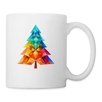Versatile Magic: Colorful Polygon Pine Tree - Coffee/Tea Mug - white - Right