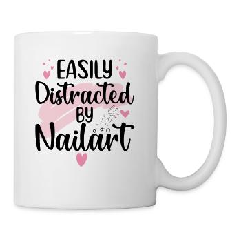 Easily Distracted By Nailart Nail Tech - Coffee/Tea Mug - white - Right