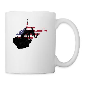 Mothman USA Flag Map Cryptid Cryptozoology - Coffee/Tea Mug - white - Right
