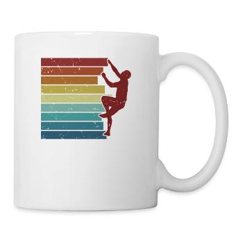 Retro Bouldering Sport Free Indoor Speed Climber - Coffee/Tea Mug - white - Right