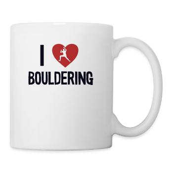 I love Bouldering Climbing Indoor Speed Climber - Coffee/Tea Mug - white - Right