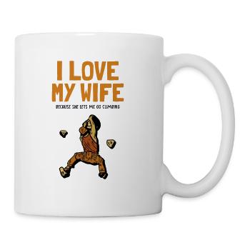 I love my Wife Climbing Bouldering Sport Free - Coffee/Tea Mug - white - Right