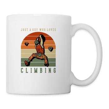 Just a Guy who Loves Climbing Bouldering Sport - Coffee/Tea Mug - white - Right