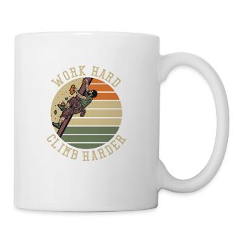Work Hard Climb Harder Bouldering Indoor Speed - Coffee/Tea Mug - white - Right