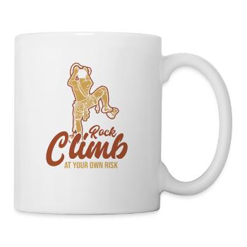 Rock Climb at your own Risk Bouldering Indoor - Coffee/Tea Mug - white - Right
