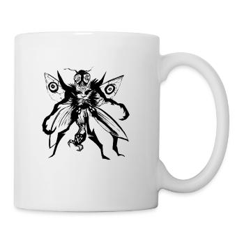 Funny Mothman Cryptid Cryptozoology - Coffee/Tea Mug - white - Right