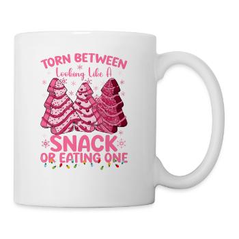 Torn Between Looking Like A Snack Eating Christmas - Coffee/Tea Mug - white - Right