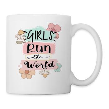 Girls Run The World Woman Power - Coffee/Tea Mug - white - Right