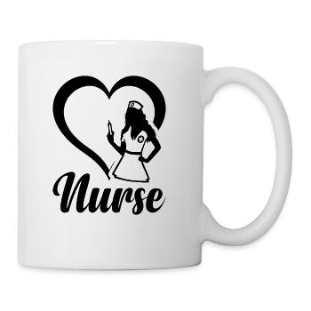 Nurse with Heart Nursing Nurse - Coffee/Tea Mug - white - Right