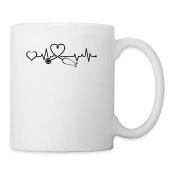 Doctor Stethoscope with Heart - Coffee/Tea Mug - white - Right