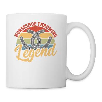 Horseshoe Throwing Legend - Coffee/Tea Mug - white - Right