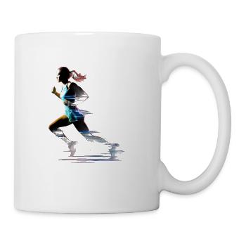 Running Girl Runner Marathon Run Women - Coffee/Tea Mug - white - Right