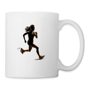 Running Girl Runner Marathon Run Women - Coffee/Tea Mug - white - Right