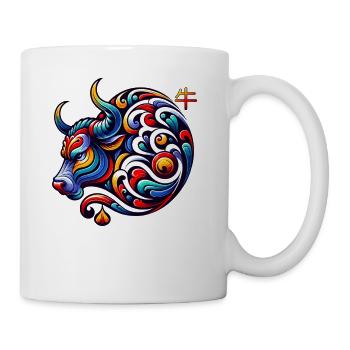 Chinese Zodiac Ox Astrological Sign Elegant - Coffee/Tea Mug - white - Right