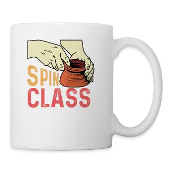 Spin Class Pottery Maker Gift - Coffee/Tea Mug - white - Right