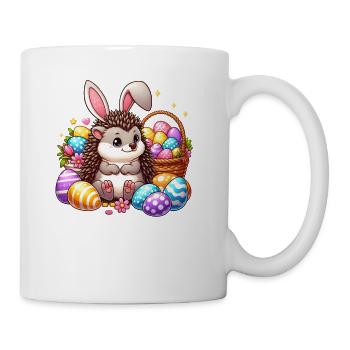 Hedgehog Surrounded by Easter Eggs - Coffee/Tea Mug - white - Right