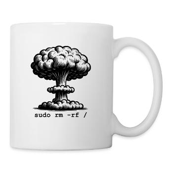 Linux Funny Linux Command Sudo RM RF for Men - Coffee/Tea Mug - white - Right