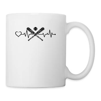 T-ball ball Heartbeat Heart Tee-ball - Coffee/Tea Mug - white - Right