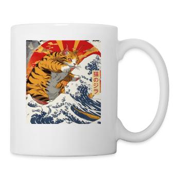 Funny Catzilla Japanese Art Anime Manga Cat - Coffee/Tea Mug - white - Right