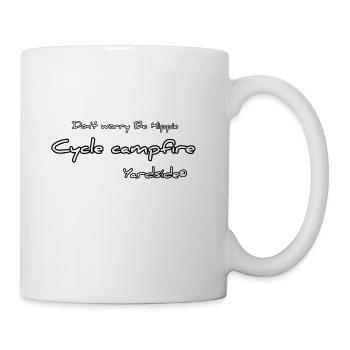 Don't worry Be Hippie Cycle campfire Yardside - Coffee/Tea Mug - white - Right