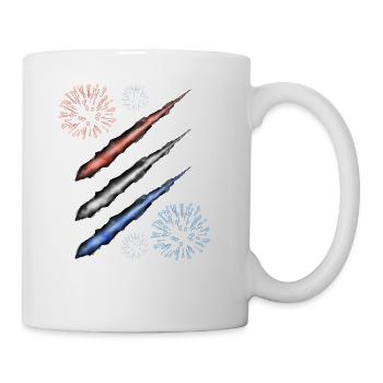 Contrail and Fireworks - Red White and Blue - Coffee/Tea Mug - white - Right