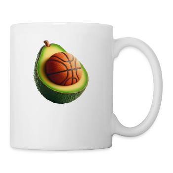 Avocado with basketball core - Coffee/Tea Mug - white - Right