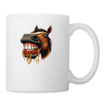 Pasta lover horse - Coffee/Tea Mug - white - Right
